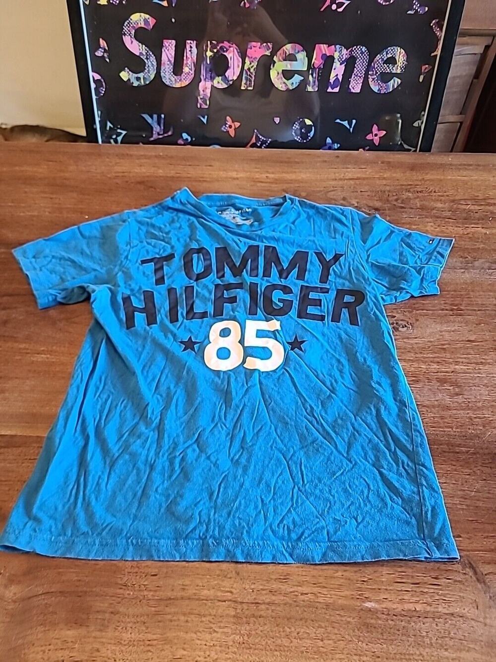 Tommy Hilfiger Short Sleeve Youth Girls T- Shirt Size 12/14 Blue